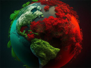 green and red earth